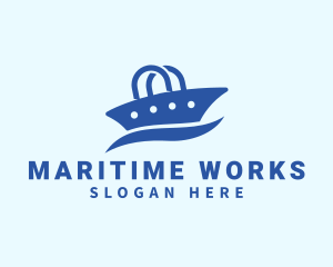 Blue Ship Bag logo design