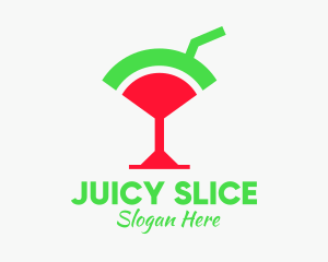 Watermelon Margarita Drink logo design