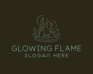 Candlestick - Christmas Candle Lighting logo design