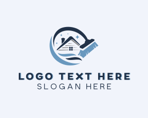 Make Over - House Cleaning Broom logo design