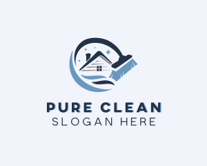 House Cleaning Broom logo design