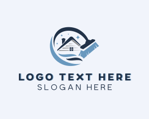 House Cleaning Broom Logo