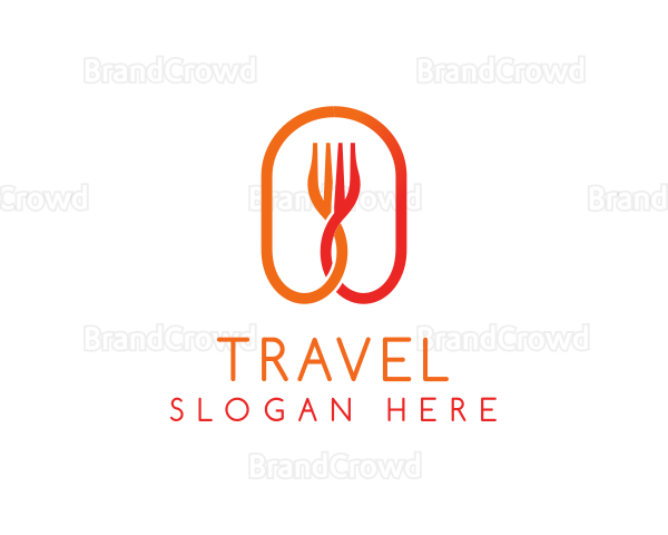 Orange Food Fork Logo