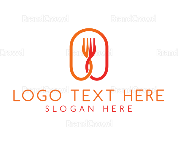 Orange Food Fork Logo