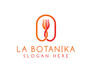 Farming - Orange Food Fork logo design