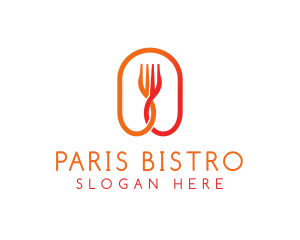 Orange Food Fork logo design