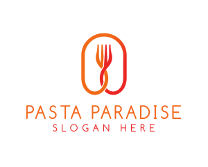 Orange Food Fork logo design