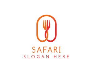 Chef - Orange Food Fork logo design