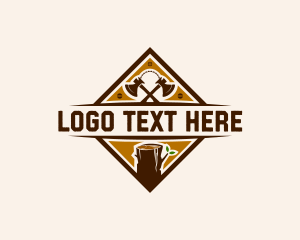 Cutting Blade - Lumberjack Axe Carpenter logo design