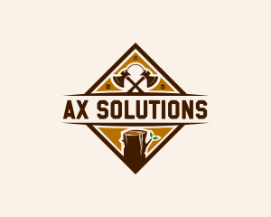 Lumberjack Axe Carpenter logo design