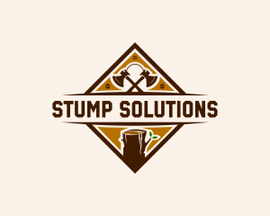 Stump - Lumberjack Axe Carpenter logo design