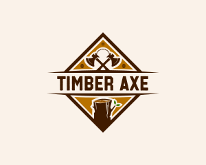 Lumberjack Axe Carpenter logo design