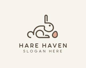 Hare - Bunny Rabbit Egg logo design