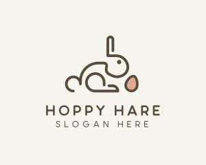 Rabbit - Bunny Rabbit Egg logo design