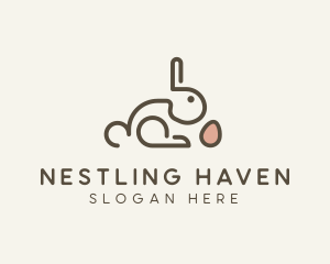 Hatchery - Bunny Rabbit Egg logo design