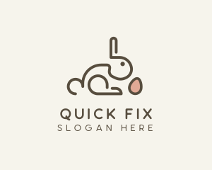 Bunny Rabbit Egg logo design