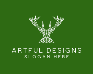 Simple Reindeer Line Art logo design