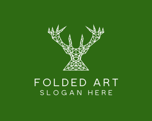 Simple Reindeer Line Art logo design