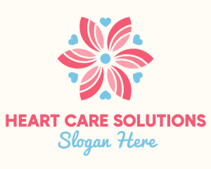 Spring Flower Heart  logo design