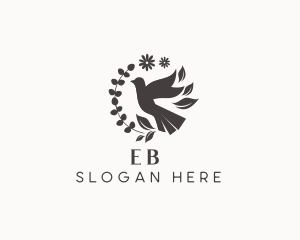 Spiritual - Nature Floral Dove Bird logo design