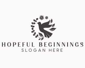Hope - Nature Floral Dove Bird logo design