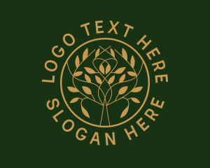 Vegan - Organic Boutique Tree logo design