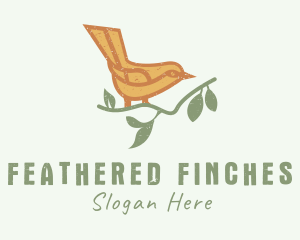 Perched Wren Bird logo design