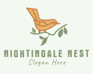 Nightingale - Perched Wren Bird logo design