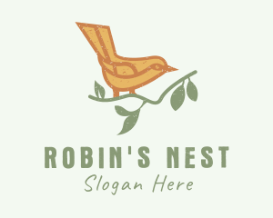 Perched Wren Bird logo design