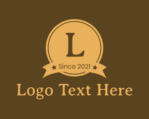 Brown Badge Circle Lettermark Logo