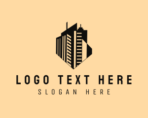 Construction - High Rise Office Space Building logo design
