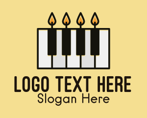 Entertainer - Candle Piano Keys logo design