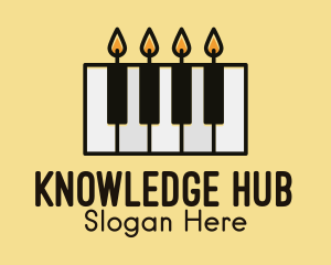 Entertainer - Candle Piano Keys logo design