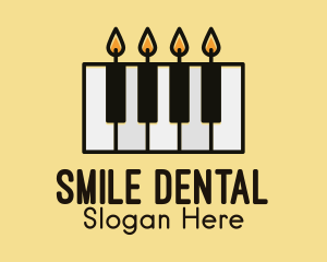 Singer - Candle Piano Keys logo design