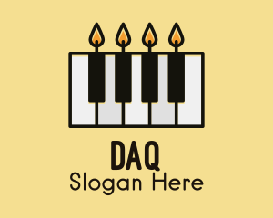 Music Shop - Candle Piano Keys logo design