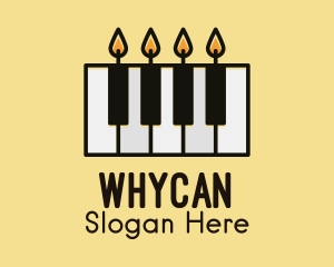 Musical - Candle Piano Keys logo design