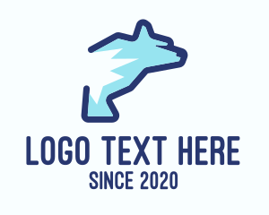 Antarctica - Blue Polar Bear logo design