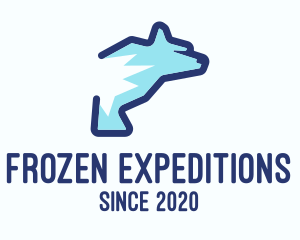 Antarctica - Blue Polar Bear logo design