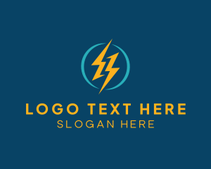 Powerbank - Lightning Power Energy logo design