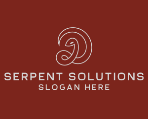 Serpent - Serpent Snake Letter D logo design