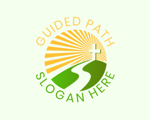 Religion Cross Path logo design