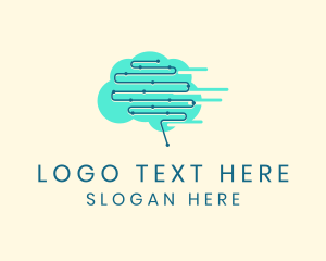 Virtual - Digital Brain Technology logo design