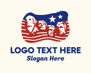American - Mount Rushmore Patriotic Flag logo design