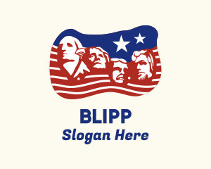 Political - Mount Rushmore Patriotic Flag logo design