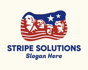 Mount Rushmore Patriotic Flag logo design