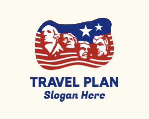 Itinerary - Mount Rushmore Patriotic Flag logo design
