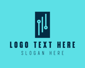 Rectangle - Digital Circuit Rectangle logo design