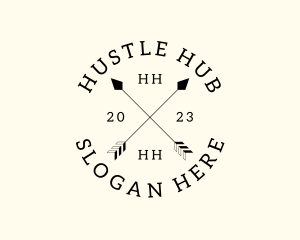 Hipster Fashion Arrow Studio logo design