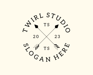 Hipster Fashion Arrow Studio logo design