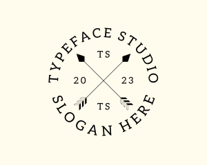 Hipster Fashion Arrow Studio logo design